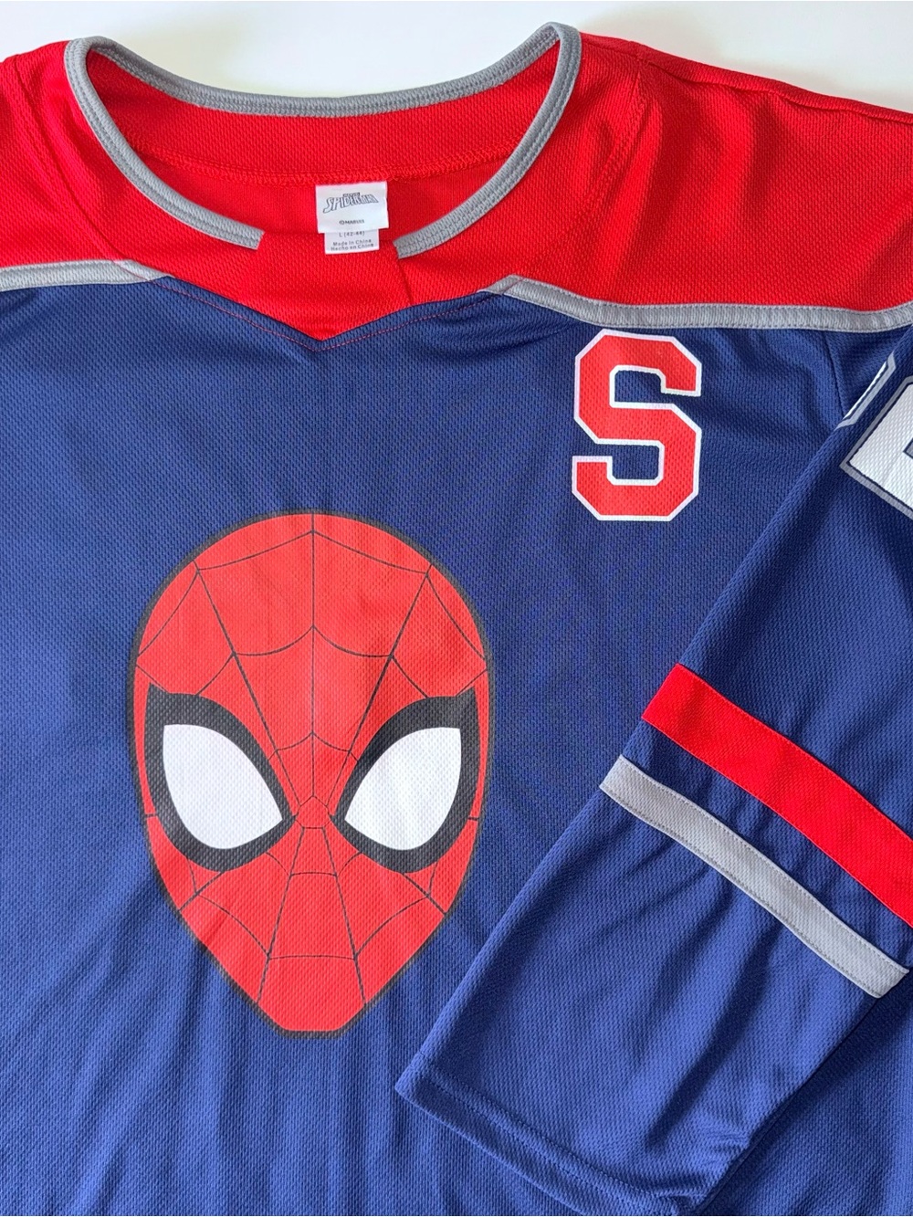 Marvel Spider-Man Hockey Jersey Men's L Red Blue #62 Performance